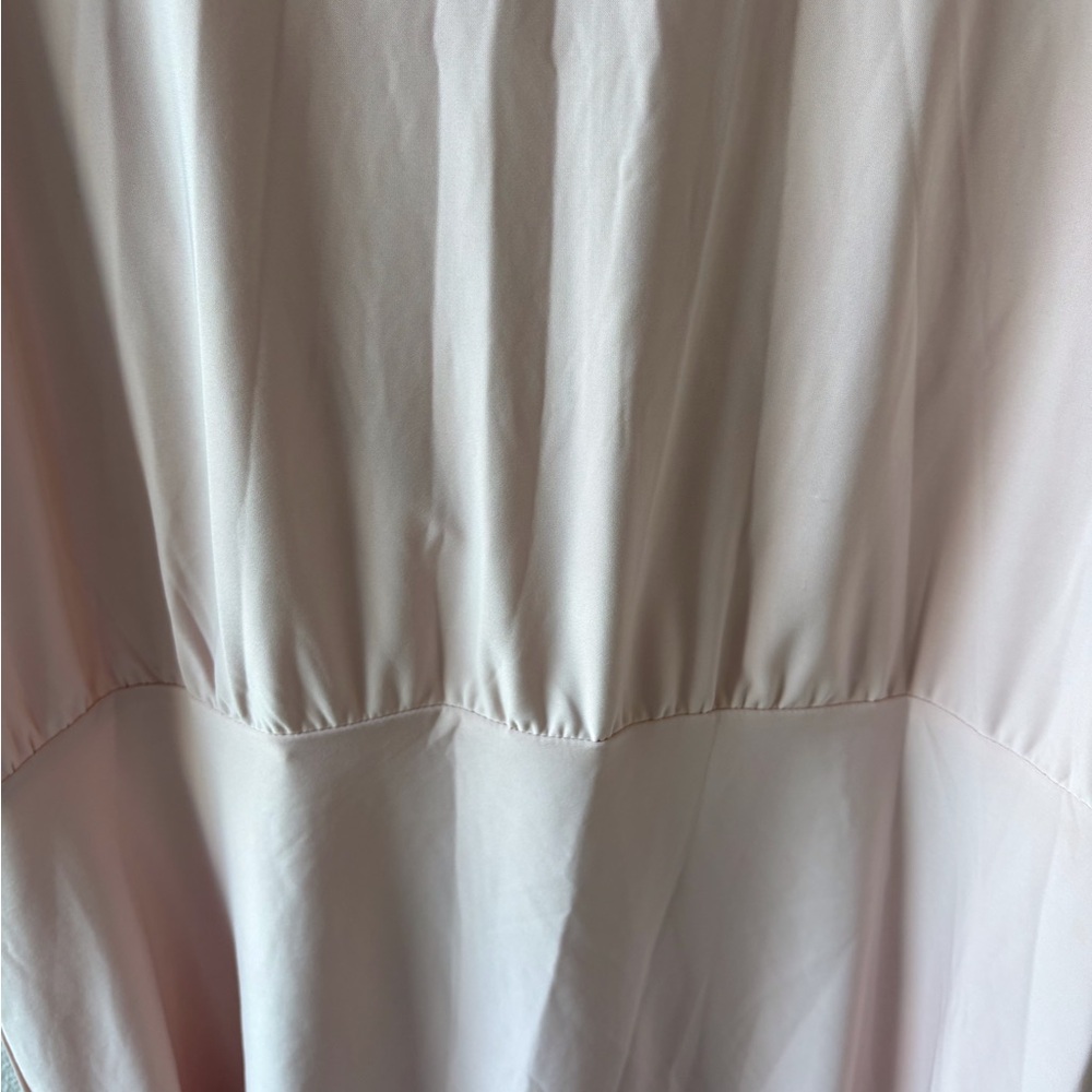 WHBM XL Ballet‎ Pink Short Sleeve VNeck Twist Top Office Career Travel Soft - Picture 6 of 11
